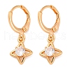 Brass Micro Pave Clear Cubic Zirconia Leverback Earrings EJEW-K300-44G-4