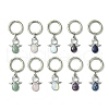 Angel Natural Green Aventurine & Lapis Lazuli & Rose Quartz & Amethyst & Opalite Shoes Charms HJEW-JM02950-2