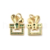 Rack Plating Brass Pave Cubic Zirconia Pendants KK-O142-12G-2