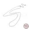 Anti-Tarnish Platinum Rhodium Plated 925 Sterling Silver Chain Necklace NJEW-A011-02P-4