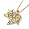 Brass Micro Pave Clear Cubic Zirconia Pendant Necklaces for Women NJEW-D305-03G-02-2