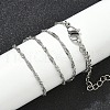 304 Stainless Steel Singapore Chain Necklaces NJEW-Z084-02P-01-3