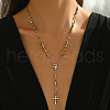 Stainless Steel Rosary Bead Necklaces FA9718-5-1
