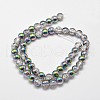 Electroplate Synthetic Crackle Quartz Beads Strands EGLA-J067-6mm-M-3