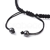 2Pcs Synthetic Turquoise & Hematite Braided Bracelets for Couple BJEW-JB11339-5