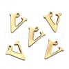 Ion Plating(IP) 304 Stainless Steel Alphabet Charms STAS-H122-V-G-2