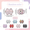 SUNNYCLUE 10Pcs Polymer Clay Pave Rhinestone Rectangle Beads with Resin Heart CLAY-SC0002-13-2
