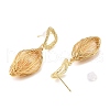 Mother's Day Jewellery Natural Pearl Twist Teardrop Dangle Studs Earrings EJEW-K252-01G-2