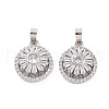 Brass Micro Pave Clear Cubic Zirconia Pendants KK-E068-VC301-2