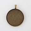 Vintage Tibetan Style Alloy Pendant Cabochon Settings X-TIBEP-M018-148AB-NF-1
