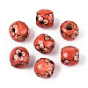 Printed Natural Wood Beads WOOD-N018-07B-1