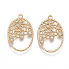 Brass Filigree Pendants KK-T038-344G-01-1