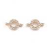 Brass Micro Pave Cubic Zirconia Letter Links ZIRC-I042-16G-O-1