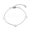 Tarnish Resistant 304 Stainless Steel Cable Chain Anklets AJEW-H104-06P-1