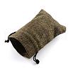 Polyester Imitation Burlap Packing Pouches Drawstring Bags ABAG-R005-9x7-05-2