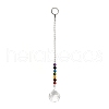 Chakra Round Ball Crystal Suncatcher Dowsing Pendulum Pendants PALLOY-JF00460-02-2