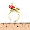 Brass Micro Pave Cubic Zirconia Cuff Rings RJEW-A069-04G-7