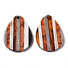 Stripe Resin & Walnut Wood Pendants RESI-N025-015A-D02-2