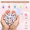 100Pcs 5 Styles UV Plating Opaque Acrylic Beads PACR-CJ0001-24-2
