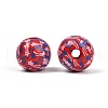 Independence Day Theme Wood European Beads WOOD-Z005-01A-02-2