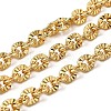 Brass Textured Flat Round Link Chains CHC-C014-28G-1