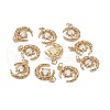 Brass Micro Pave Clear Cubic Zirconia Glass Pendants X1-ZIRC-C024-06G-03-2