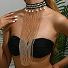 Luxurious Middle Eastern Style Iron Multi-layer Tassel Pendant Bib Necklaces for Women OM8390-3
