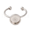 Non-Tarnish 304 Stainless Steel Open Cuff Ring Components X-STAS-S134-01P-03-2