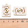Rack Plating Alloy Enamel Pendants X1-ENAM-N056-392A-KCG-3