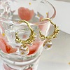 Zinc Alloy with Nuggets Plastic Pearl Stud Dangle Earrings FS-WGA4D40-01-4