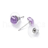 Natural Amethyst Stud Earrings for Women EJEW-K091-01P-08-3