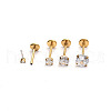 Stainless Steel Clear Cubic Zirconia Threadless Labret Stud WG18B1C-10-1