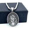 Retro Greek Mythology Stainless Steel Religion Embossed Saint Pendant Necklaces DK4418-7-1