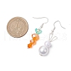 Easter Carrot Glass with Rabbit Acrylic Dangle Earrings for Women EJEW-JE06218-3