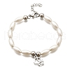 304 Stainless Steel Dog Charm Bracelets for Women BJEW-C098-10P-4