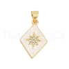 Brass Micro Pave Cubic Zirconia Pendants KK-I723-43G-1