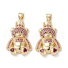 Brass Micro Pave Cubic Zirconia Pendants KK-M240-17B-1
