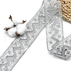 10 Yards Polyester Embroidery Lace Ribbon with Paillette PW-WG94215-04-1