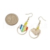 Heart Alloy Enamel & Brass Ring Dangle Earrings for Women EJEW-JE05922-3
