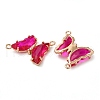 Brass Pave Faceted Glass Connector Charms X-FIND-Z020-04T-2