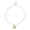 Golden Plated Brass Micro Pave Cubic Zirconia Pendant Necklaces NJEW-L178-02G-03-2
