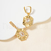 Elegant Hexagon Brass Clear Cubic Zirconia Hoop Earrings MI6805-2