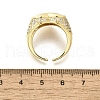 Brass Micro Pave Clear Cubic Zirconia Cuff Rings for Women RJEW-G347-01G-5