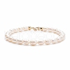 Grade A Natural Pearl Beaded Bracelets with Brass Spring Ring Clasps for Women BJEW-JB08037-1