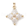 Shell Pearl Glass Seed Beaded Pendants PALLOY-MZ00476-2