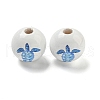 Natural Wood European Beads WOOD-S059-01K-2