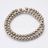 Electroplate Non-Magnetic Synthetic Hematite Beads Strands G-F585-C04-6mm-2