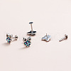 Owl Brass Micro Pave Colorful Cubic Zirconia Lip Labrets FS-WGE9253-01-4