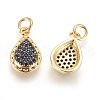 Brass Micro Pave Cubic Zirconia Charms ZIRC-G150-06A-3