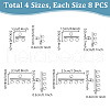   32Pcs 4 Styles 304 Stainless Steel Chandelier Component Links STAS-PH0005-92-4